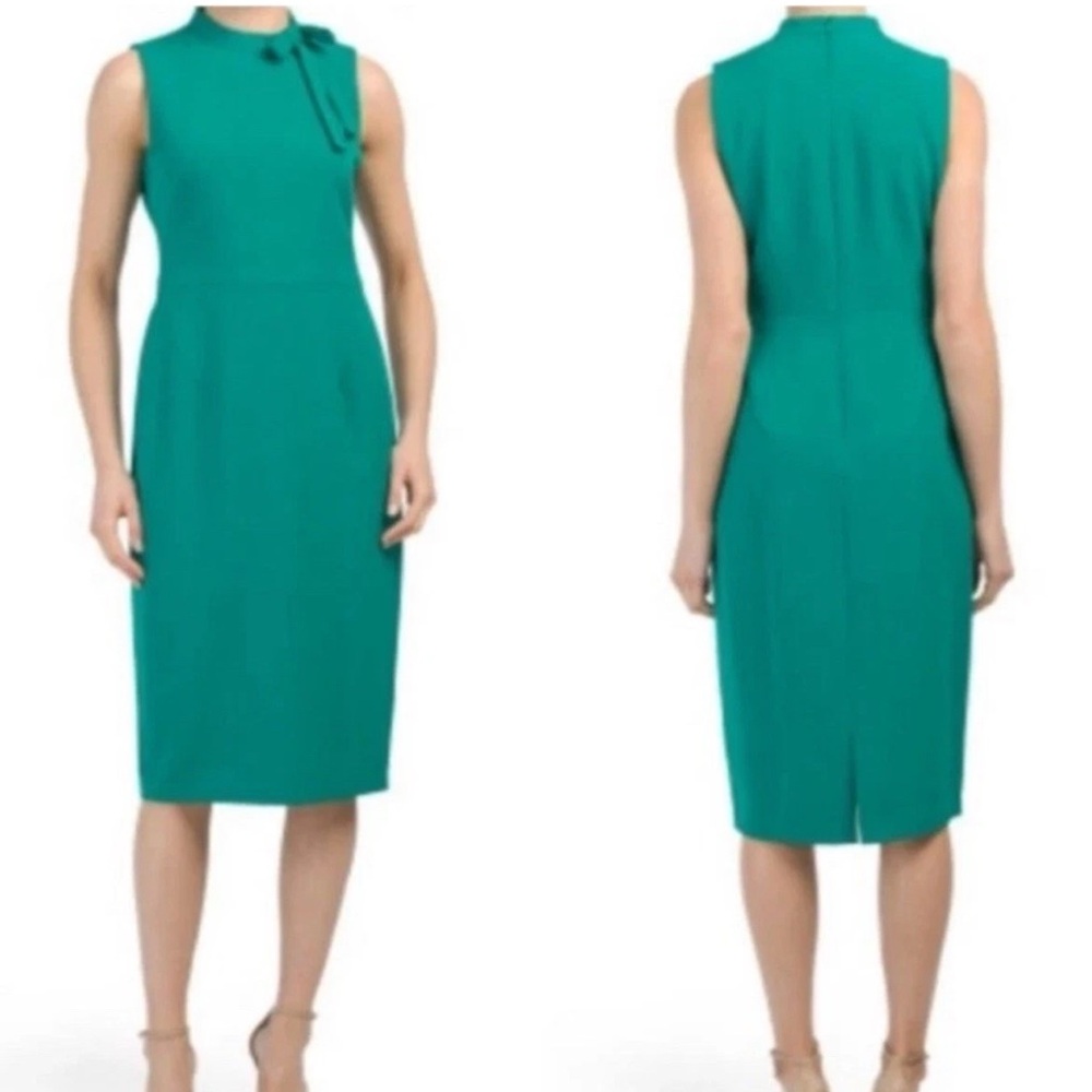 Maggy London Easter Spring green stretch sheath dress size 10 EUC